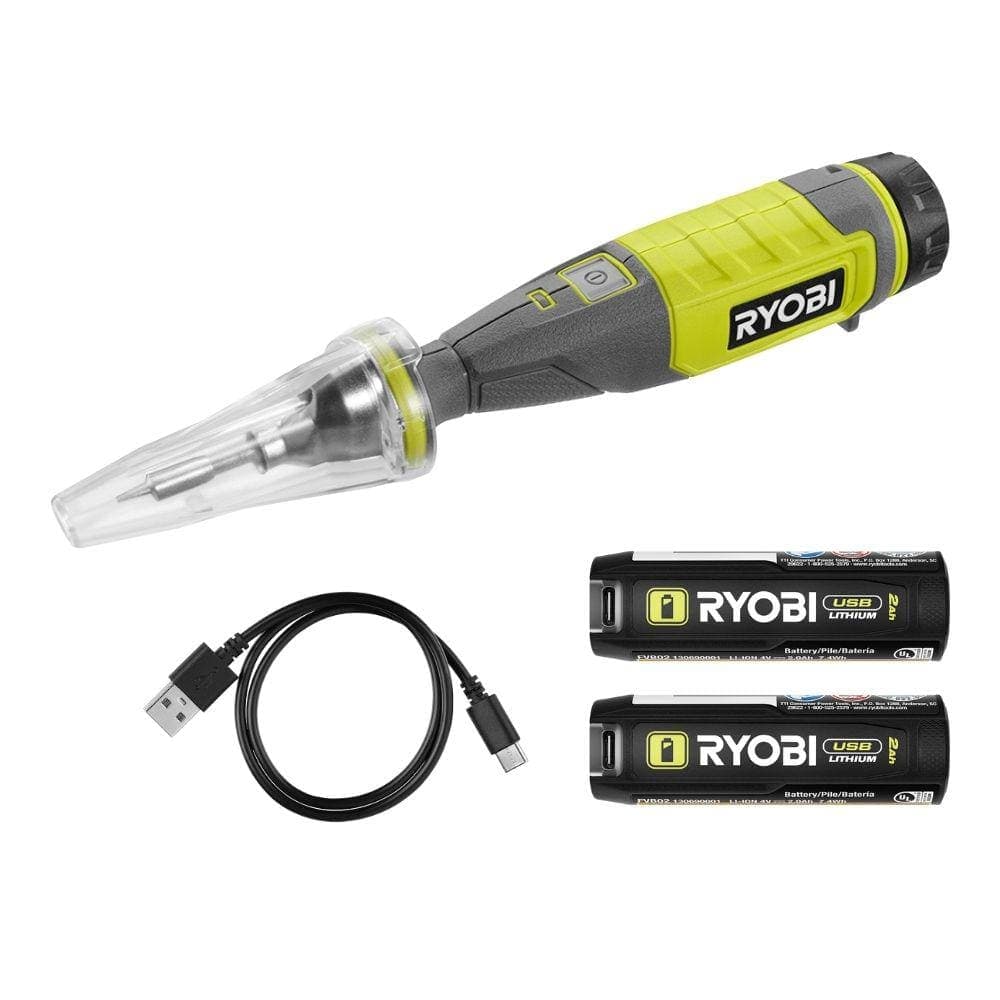 RYOBI USB Lithium Soldering Pen Kit with USB Lithium 2.0 Ah Rechargeable Battery