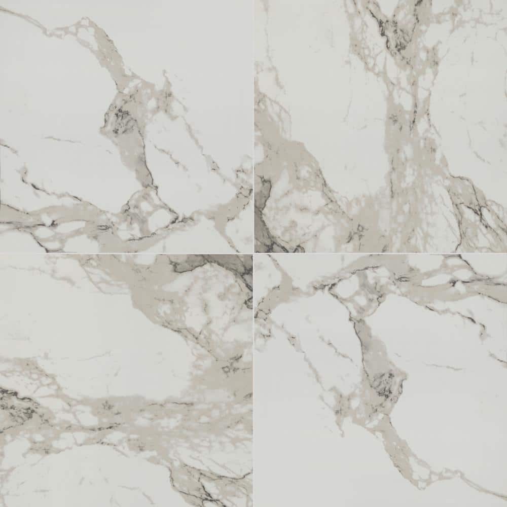 Home Decorators Collection Crystal Bianco 32 in. x 32 in. Polished Porcelain Marble Look Floor and Wall Tile (21.33 sq. ft. /Case)
