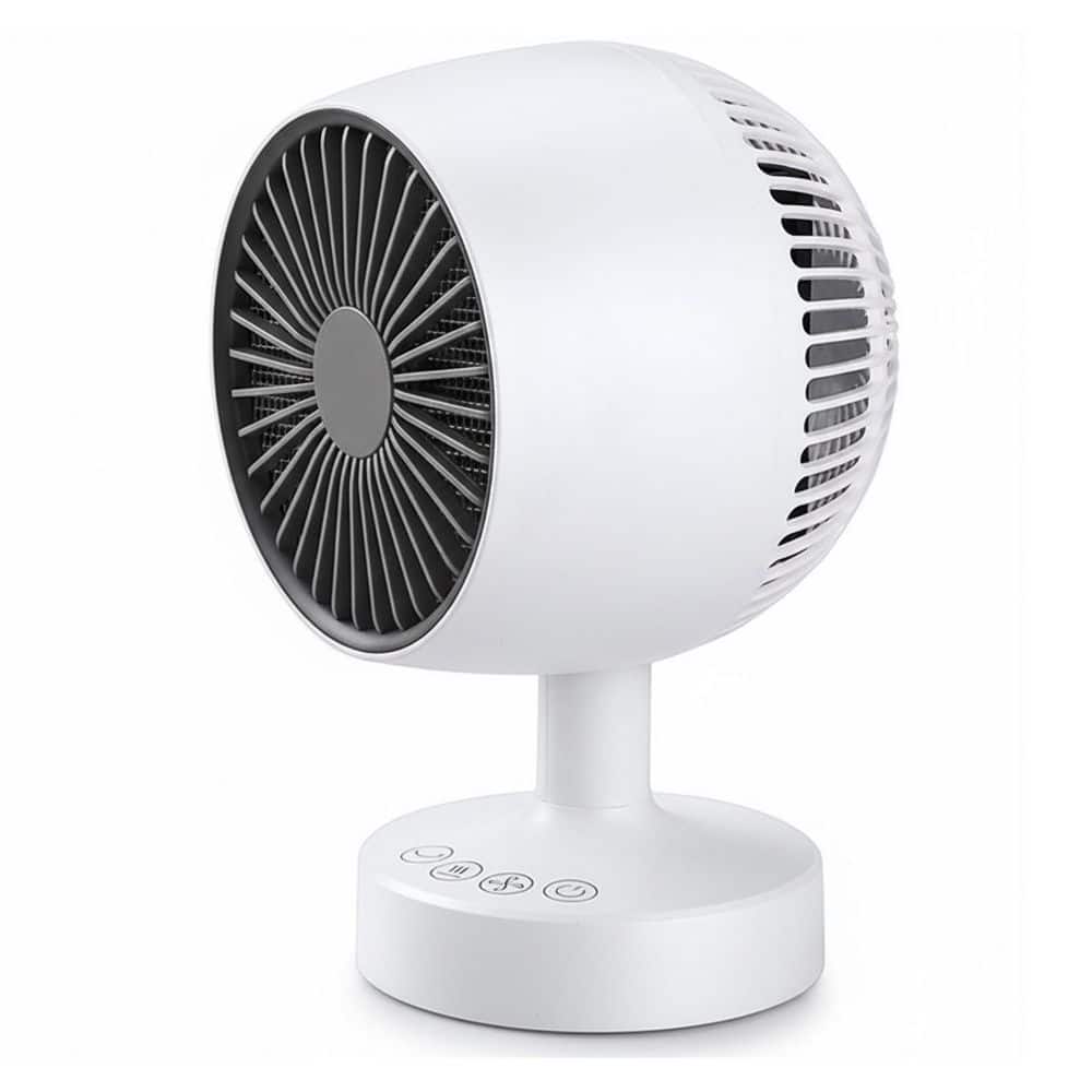 Unbranded 1200W 4.96 in. White Indoor Electric Ceramic Space Heater w/160° Auto Oscillation, Tip-Over, Overheat Convection/Radiant (1)