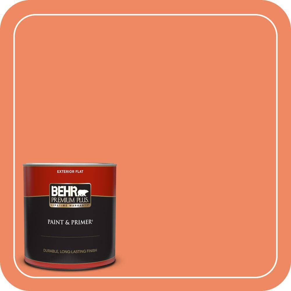BEHR PREMIUM PLUS 1 qt. #P190-5 Orioles Flat Exterior Paint & Primer