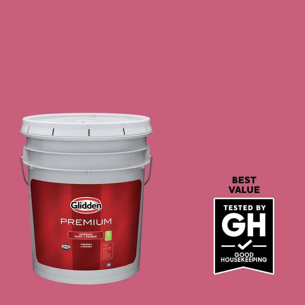 Glidden Premium 5-gal. Cherry Pink PPG1183-6 Eggshell Interior Latex Paint