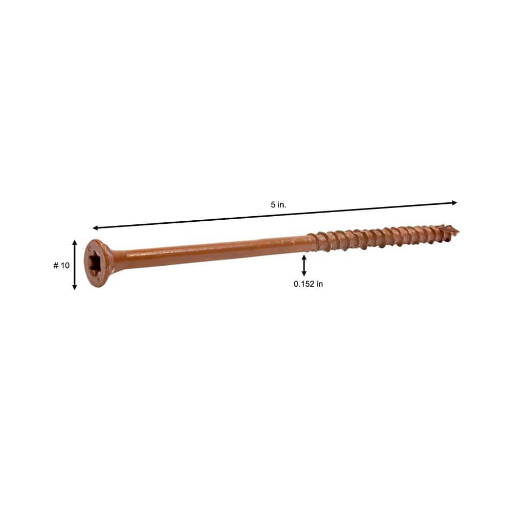 DECKMATE ¼ in. x 5 in. Red Star Drive Flat-Head Wood Deck Screws (50-Piece) (3)