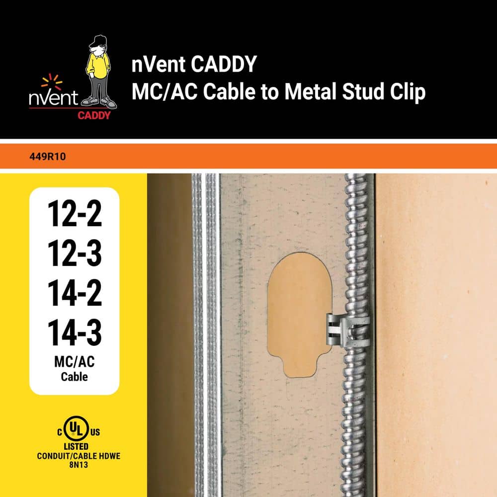 CADDY 14-2 to 12-3 MC/AC. Conduit Accessory Clip (10-pack) (3)