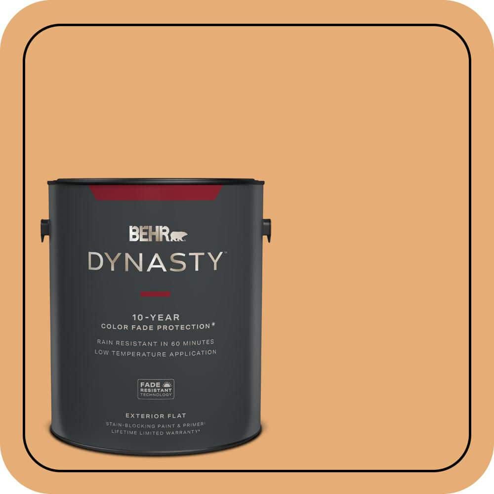 BEHR DYNASTY 1 gal. #PMD-75 Autumn Gourd Flat Exterior Stain-Blocking Paint & Primer