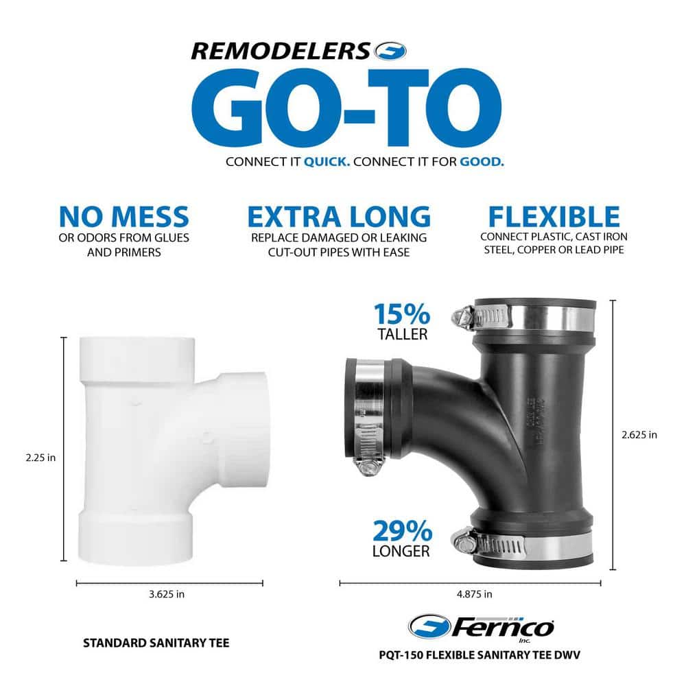 Fernco 1-1/2 in. Flexible PVC DWV Tee (3)