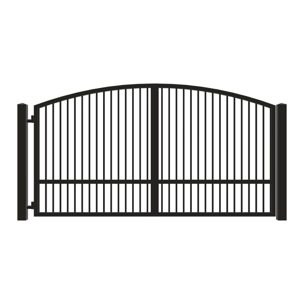 Unbranded Driveway Gate — Swing, Side, Arch, Single, Black — 138"W x 72"H (1)