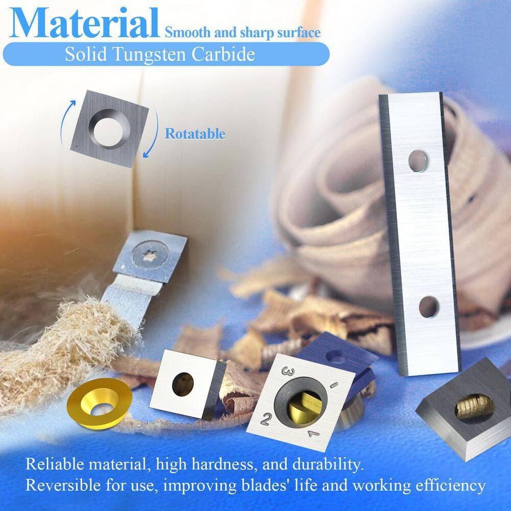 LAIFUCAM 14.27mm Carbide Square Planer Blade with 2 Sharp Edges for Rikon WEN Cutech Jointer Spiral Head 10-Pieces-Pack (3)