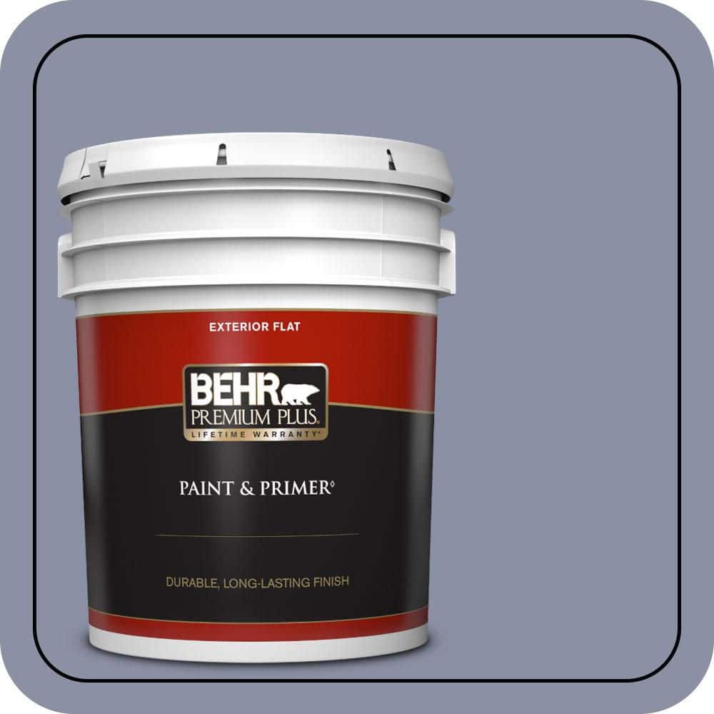 BEHR PREMIUM PLUS 5 gal. #620F-4 Violet Shadow Flat Exterior Paint & Primer