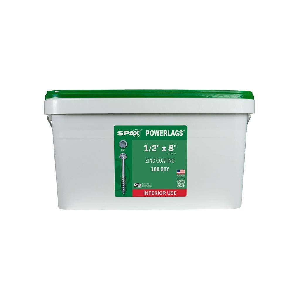 SPAX 1/2 in. x 8 in. Interior Hex Head Structural Wood Lag Screws Powerlags Hex (100 Each) Bulk Pail Bit Included (3)