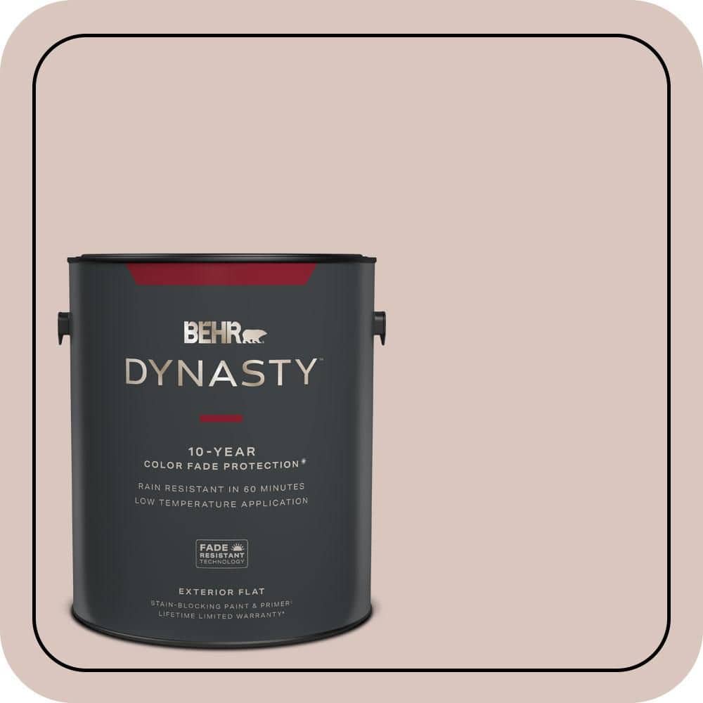 BEHR DYNASTY 1 gal. #PPU2-06 Wisp of Mauve Flat Exterior Stain-Blocking Paint & Primer