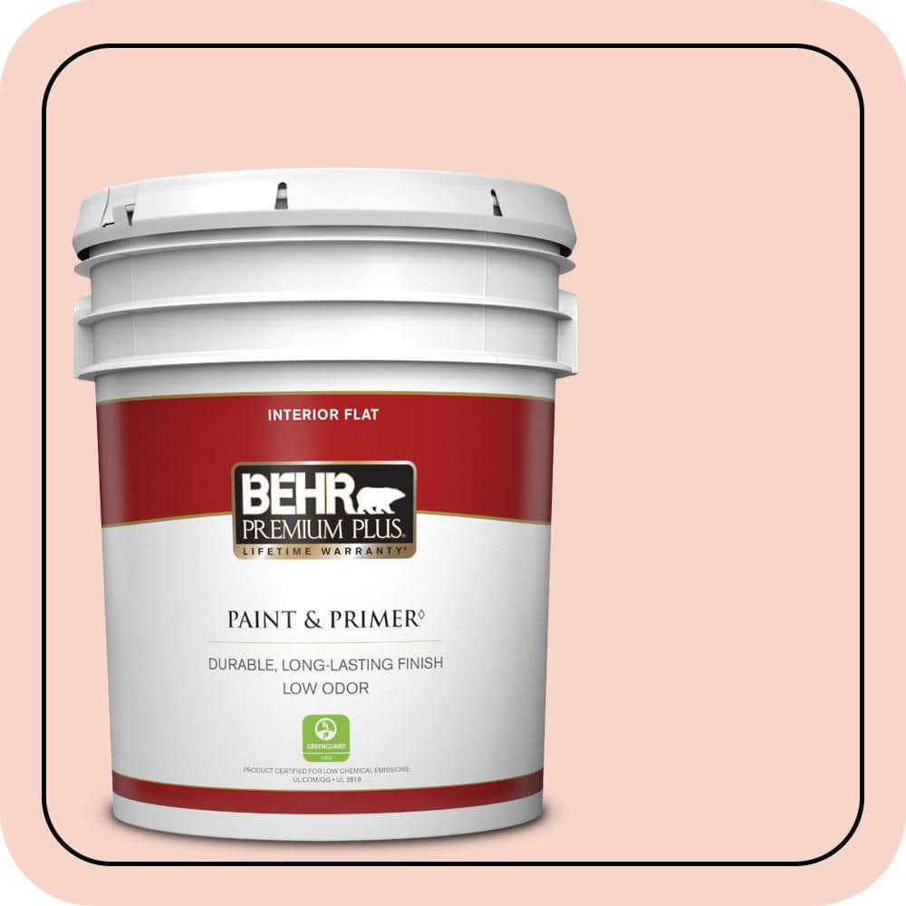 BEHR PREMIUM PLUS 5 gal. #P180-1 Deco Shell Flat Low Odor Interior Paint & Primer