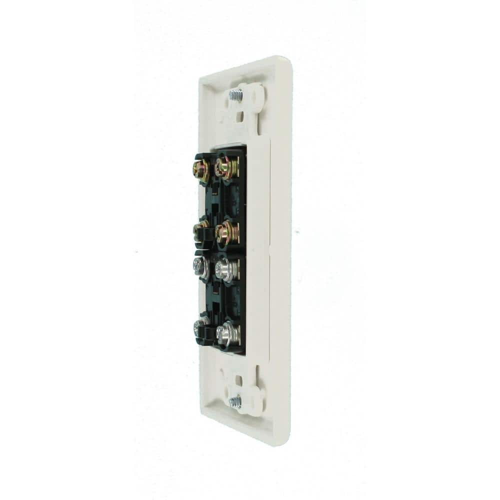 Leviton 1-Gang, White Decora Telephone 6P4C Jack, Polycarbonate Wall Plate (1-Pack) (2)