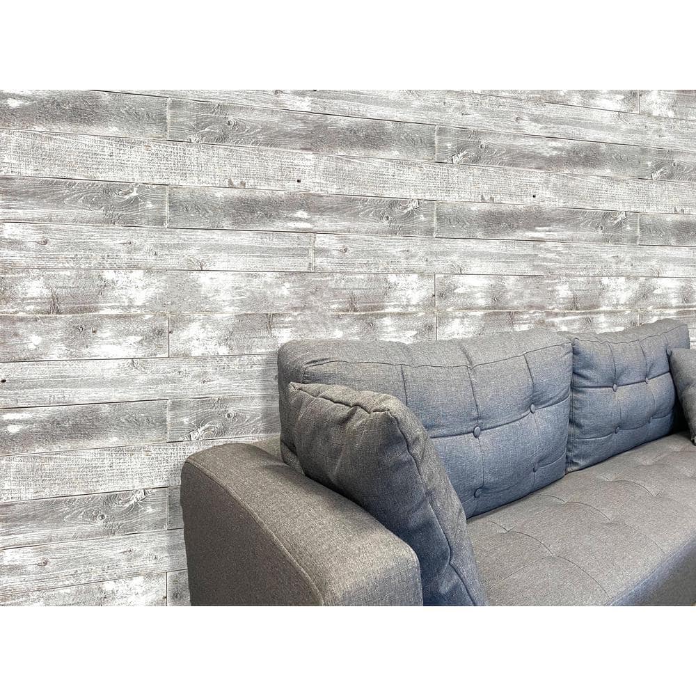 BarnwoodUSA 0.25 in. x 3 in. x 4 ft. White Wash Weathered Barn Wood Boards for DIY Wall Panel, Random Lengths (50 sq. ft. - Pack) (3)