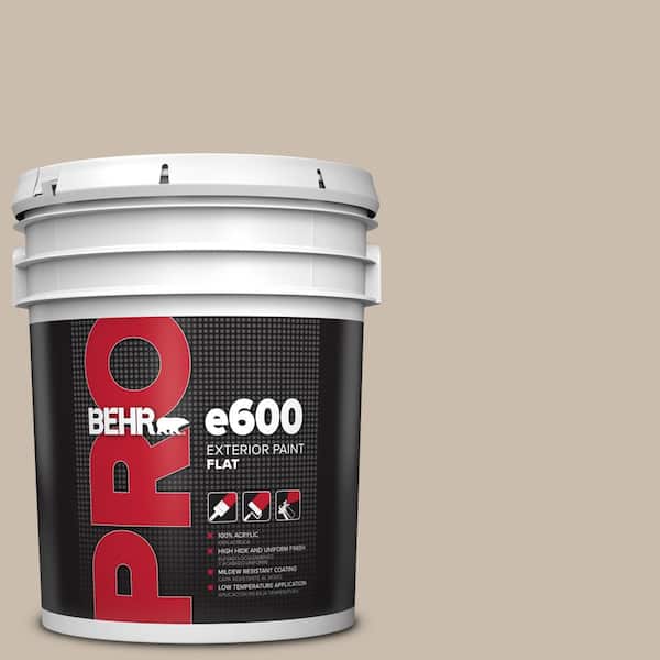 BEHR PRO 5 gal. #PPU5-13 Creamy Mushroom Flat Exterior Paint (2)