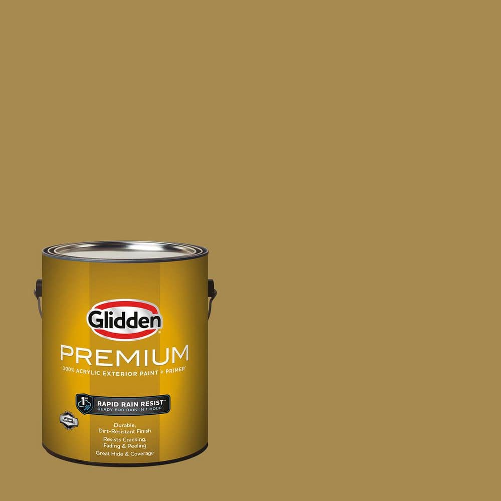 Glidden Premium 1 gal. PPG1105-7 Graceful Gazelle Satin Exterior Latex Paint (1)