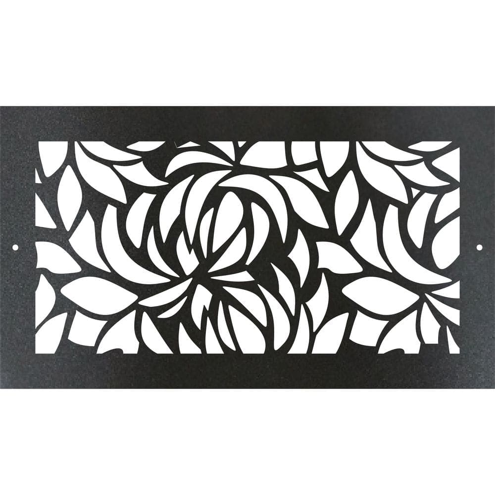 STELLAR Metal Screw-In Floor Register. Duct Opening 6x10 (Overall 8x12)- Leaves Design