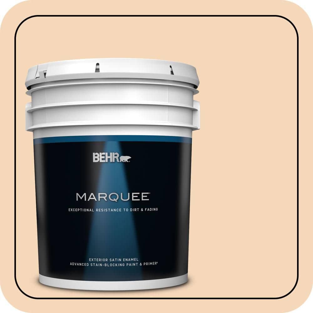 BEHR MARQUEE 5 gal. #PPU4-11 Porcelain Peach Satin Enamel Exterior Paint & Primer