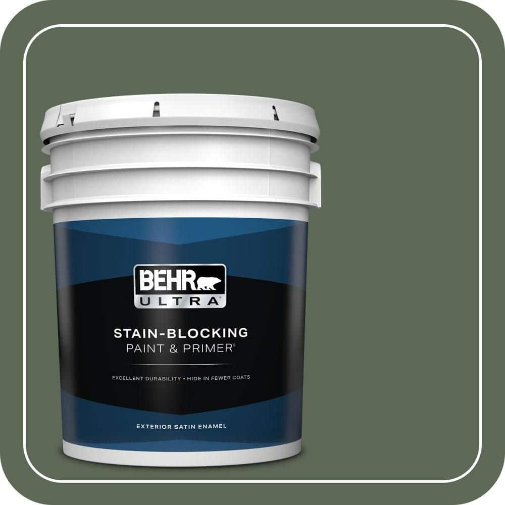 BEHR ULTRA 5 gal. #MQ6-15 Less Travelled Satin Enamel Exterior Paint & Primer