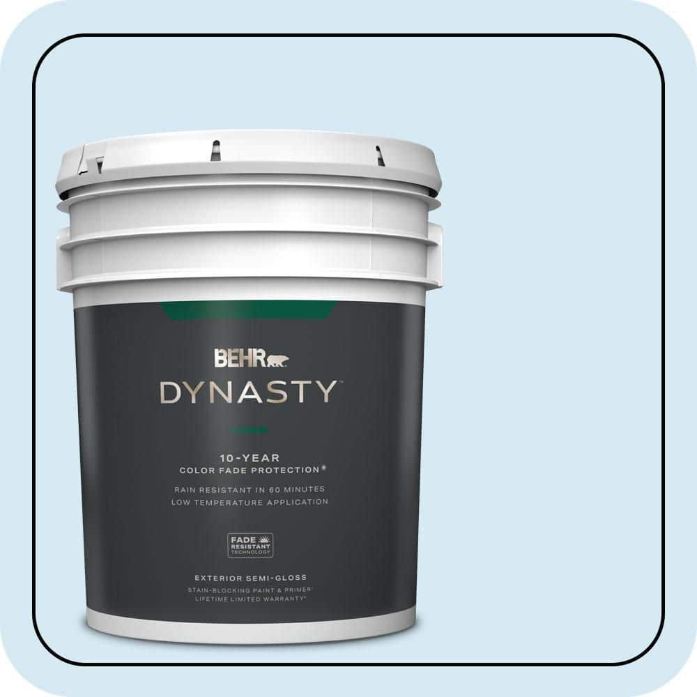 BEHR DYNASTY 5 gal. #P500-1 Spacious Skies Semi-Gloss Exterior Stain-Blocking Paint & Primer