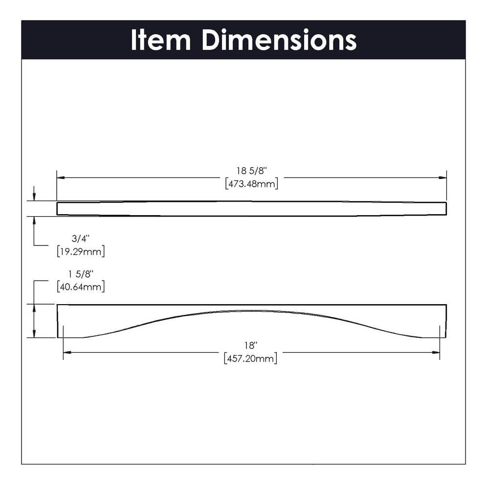 BELWITH-KEELER Channel Collection Pull 18 in. (457mm) Center to Center Satin Champagne Bronze Appliance Cabinet Pull (2)