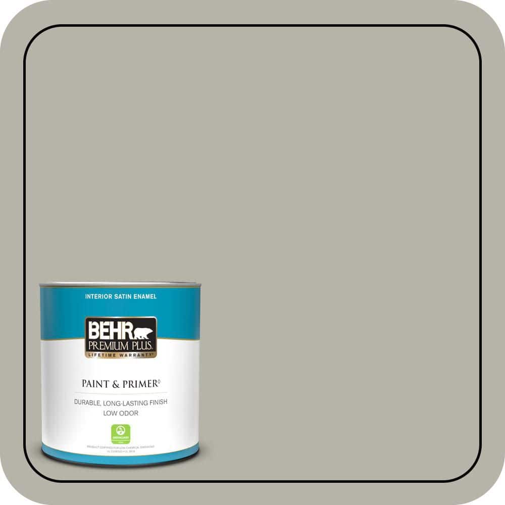 BEHR PREMIUM PLUS 1 qt. #PPU25-07 Arid Plains Satin Enamel Low Odor Interior Paint & Primer