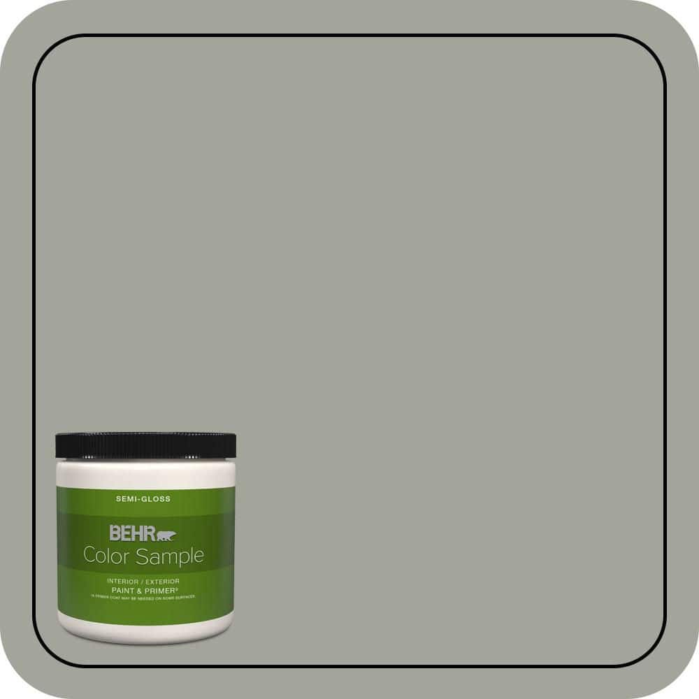 BEHR PREMIUM PLUS 8 oz. #N380-4 Strong Winds Semi-Gloss Interior/Exterior Paint & Primer Color Sample