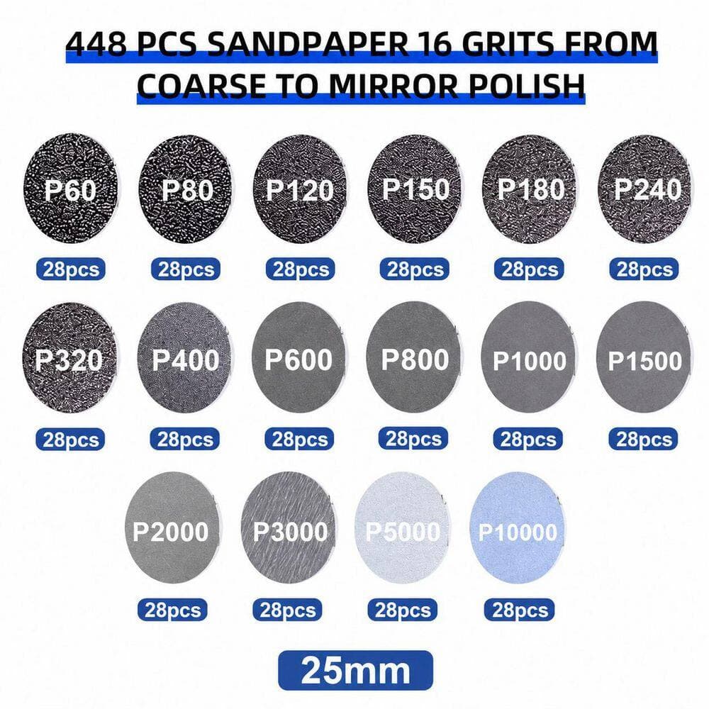 LAIFUCAM 1 in. Sanding Discs and Drums with Wet Dry Sanding Paper, 482 -pieces Kit for Dremel Rotary Tool, 60-10000 Grit (2)
