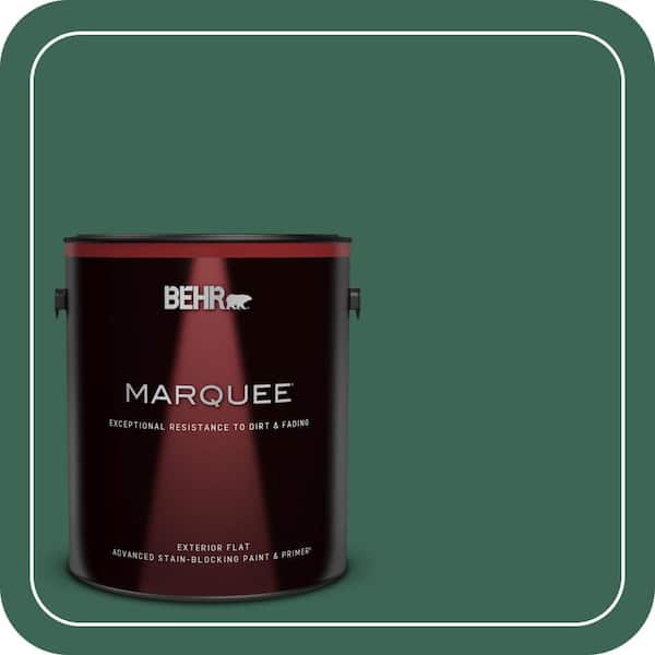 BEHR MARQUEE 1 gal. #480D-7 Isle of Pines Flat Exterior Paint & Primer (2)