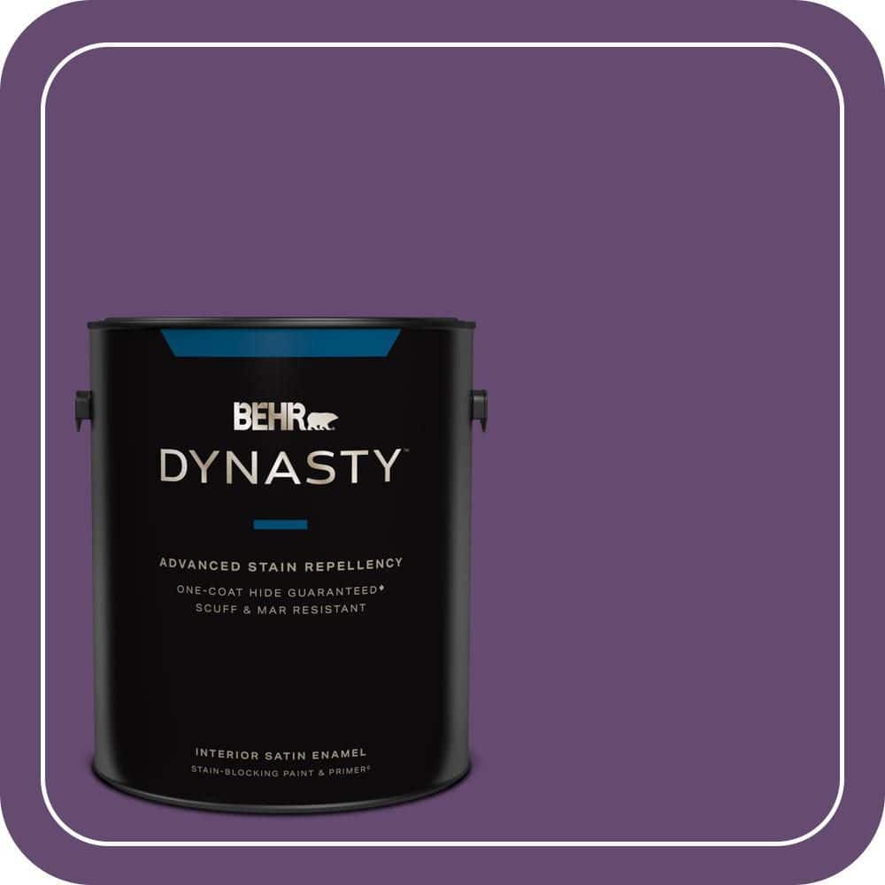 BEHR DYNASTY 1 gal. #S-G-670 Deep Violet Satin Enamel Interior Stain-Blocking Paint and Primer