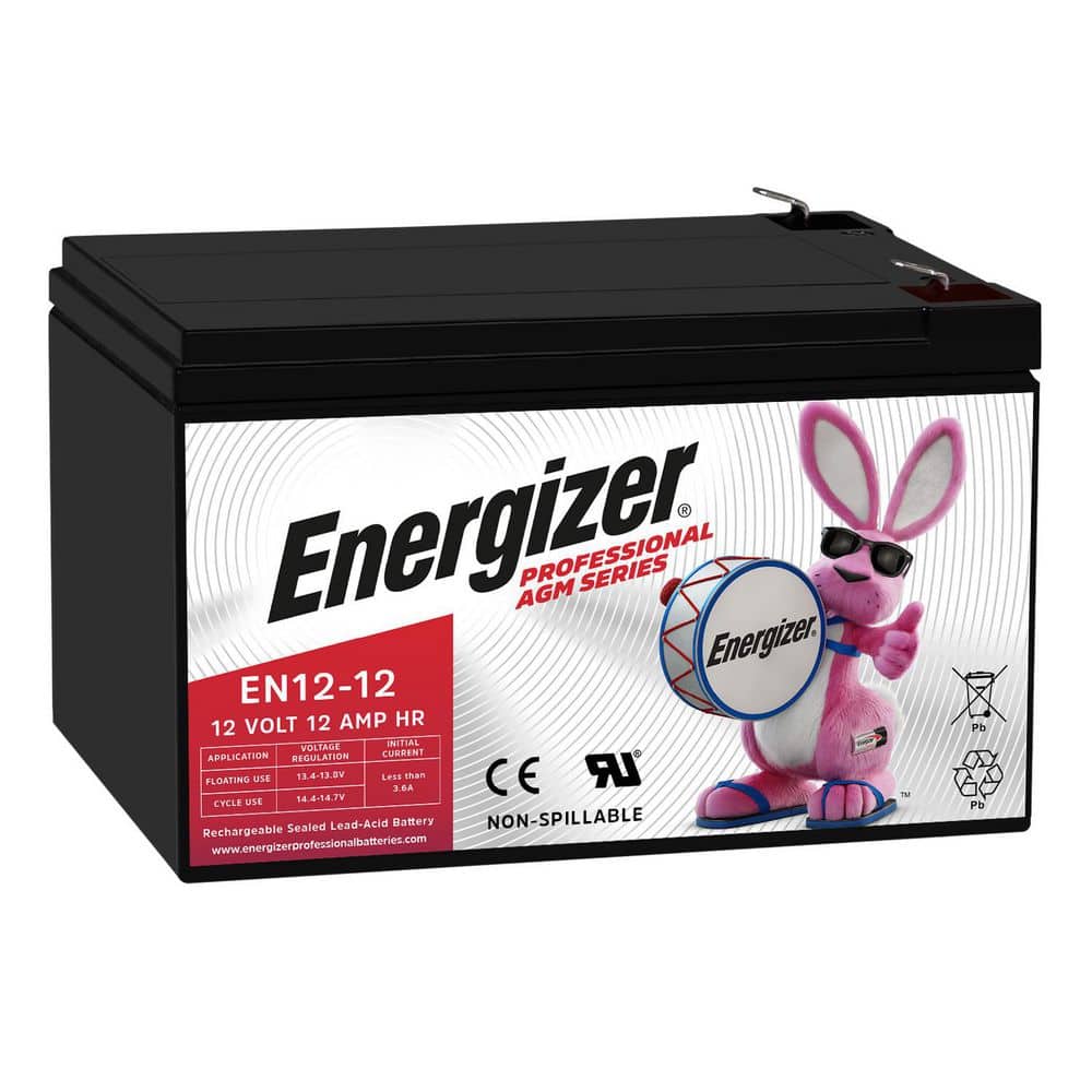 Energizer EN12-12, 12 Volt 12 Amp Hr, Long Lasting Sealed Lead Acid AGM Rechargeable Battery