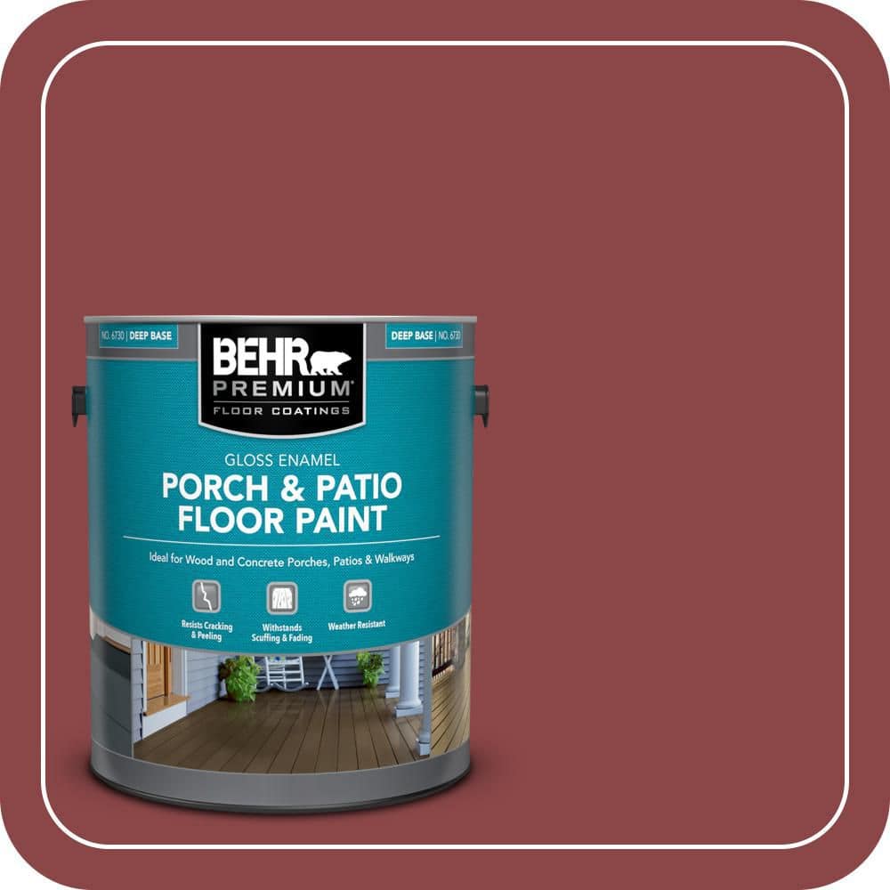 BEHR PREMIUM 1 gal. #PPU1-10 Forbidden Red Gloss Enamel Interior/Exterior Porch and Patio Floor Paint