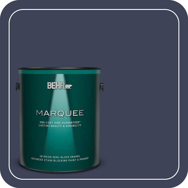 BEHR MARQUEE 1 gal. #T16-10 Blue Vortex Semi-Gloss Enamel Interior Paint & Primer (2)