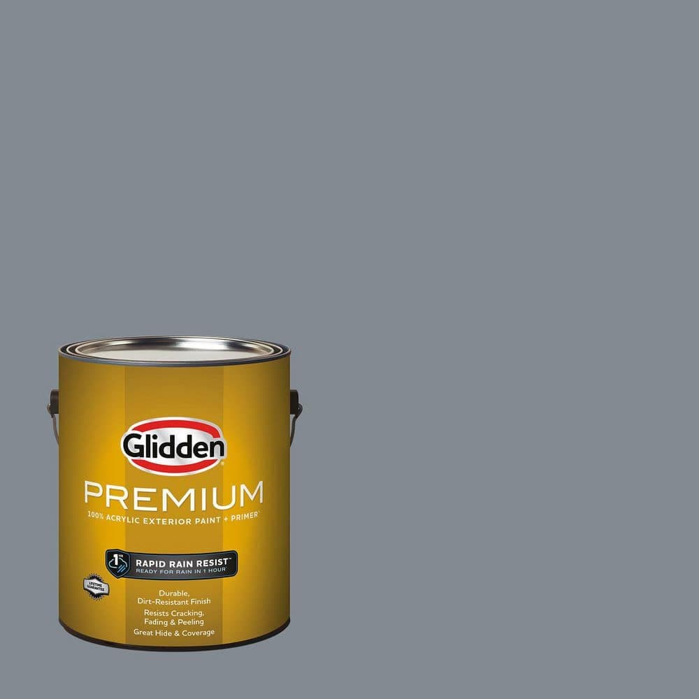 Glidden Premium 1 gal. PPG0993-5 Superhero Gray Satin Exterior Latex Paint