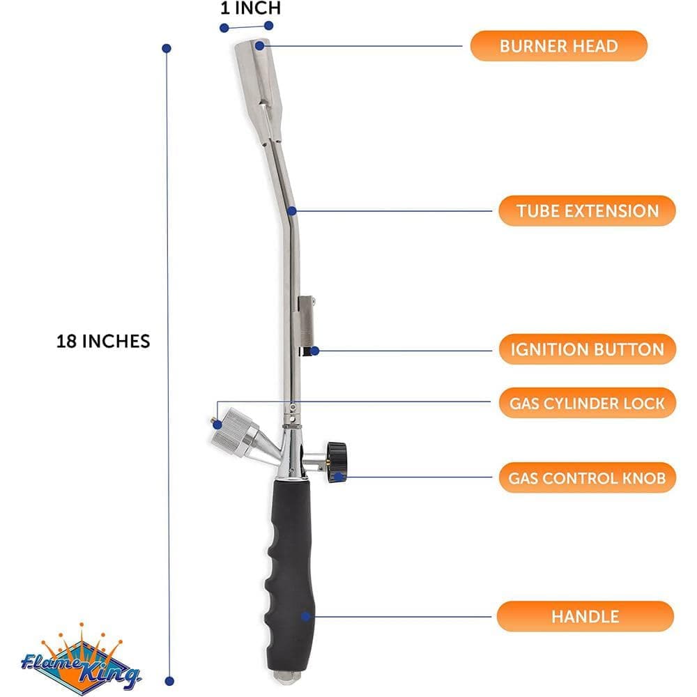 Flame King 20,000 BTU Handheld Slanted Propane Charcoal Lighter Torch (3)
