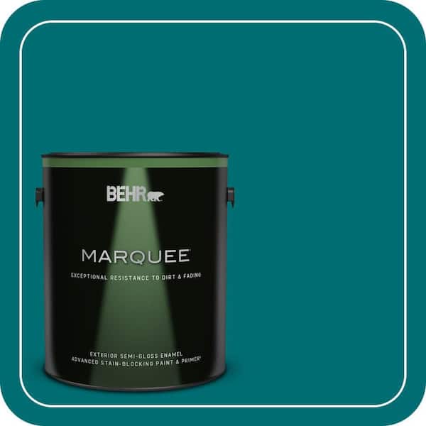 BEHR MARQUEE 1 gal. #MQ6-35 Teal Motif Semi-Gloss Enamel Exterior Paint & Primer (2)