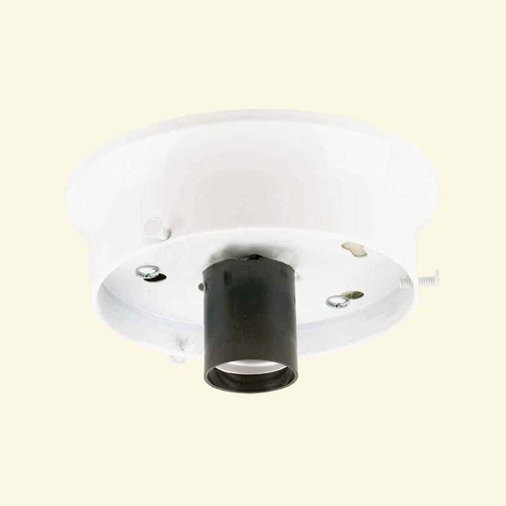Bel Air Lighting 4 in. 1-Light White Flush Mount Base Only Kit for Ceiling Light Fixtures (2)