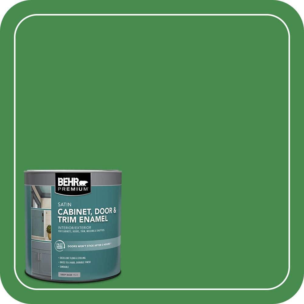 BEHR PREMIUM 1 qt. #MQ4-48 Planet Green Satin Enamel Interior/Exterior Cabinet, Door & Trim Paint (1)