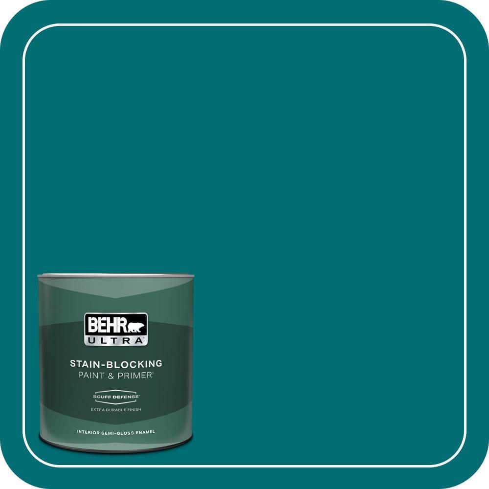 BEHR ULTRA 1 qt. #MQ6-35 Teal Motif Extra Durable Semi-Gloss Enamel Interior Paint & Primer
