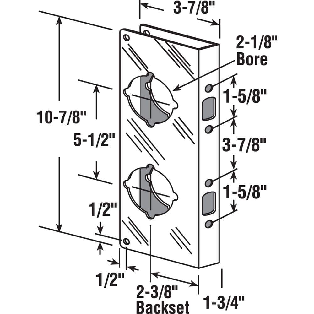 Prime-Line Lock and Door Reinforcer, 5-1/2 in., 2-3/8 in. x 1-3/4 in., Classic Bronze (2)