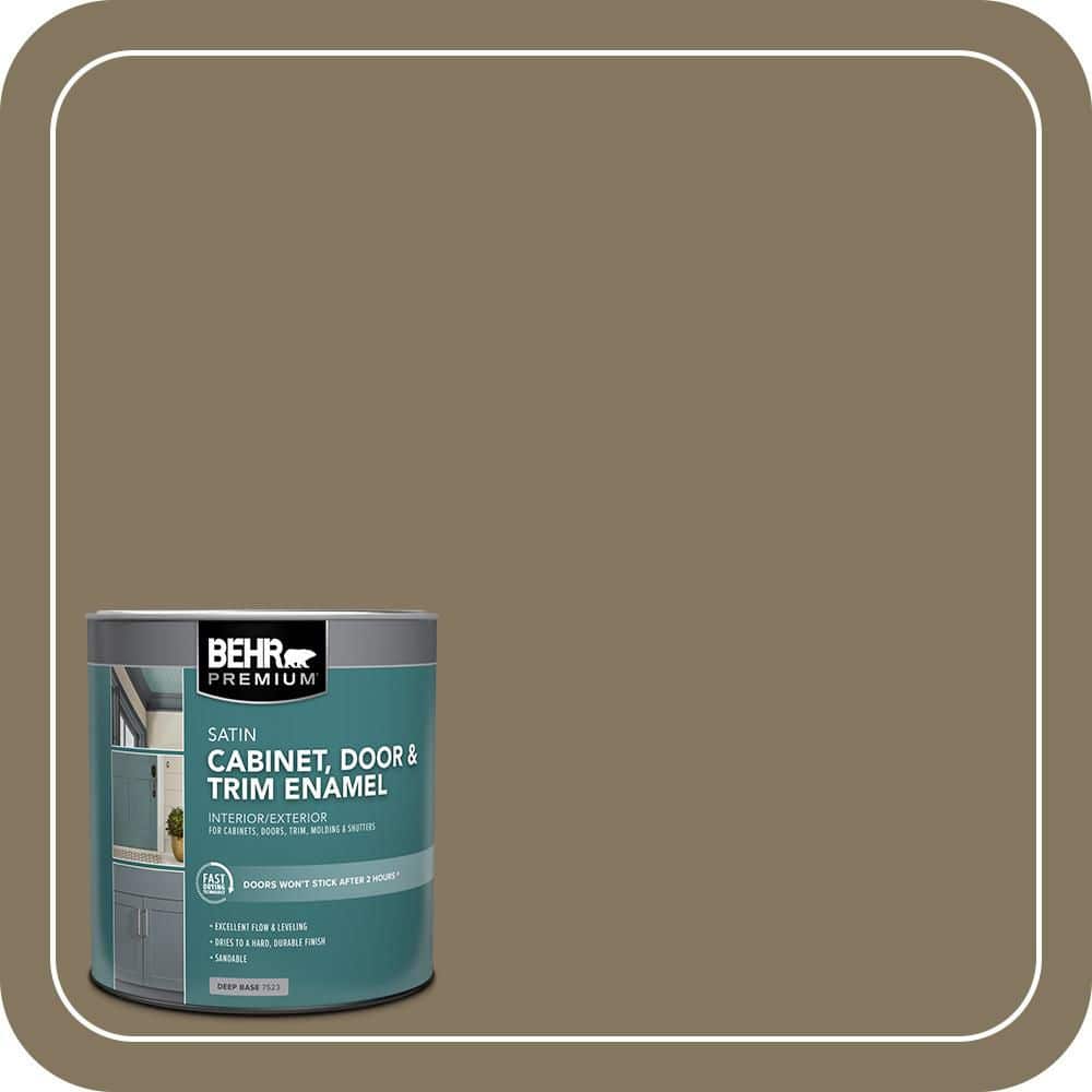 BEHR PREMIUM 1 qt. #N310-6 Palm Desert Satin Enamel Interior/Exterior Cabinet, Door & Trim Paint (1)