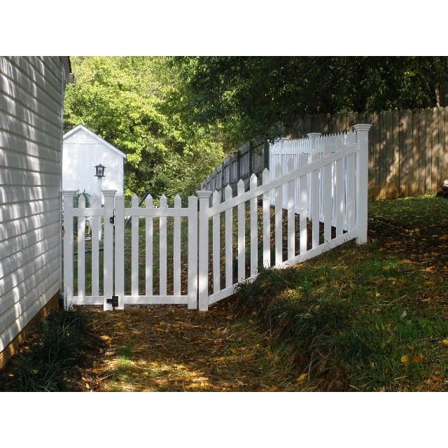 Weatherables Chelsea 5 ft. W x 4 ft. H White Vinyl Picket Fence Gate Kit Includes Gate Hardware (2)