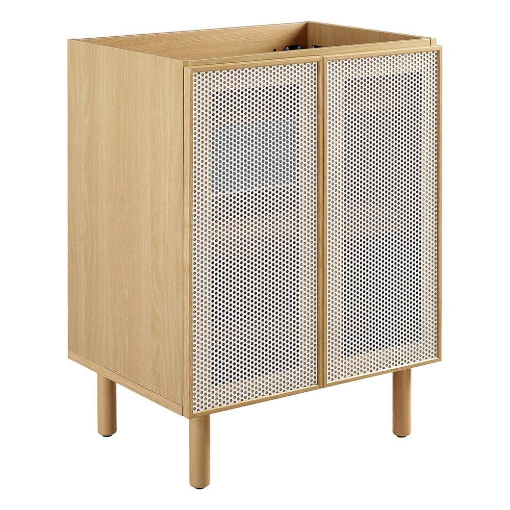 MODWAY Calla 24 in. Perforated Bath Vanity Cabinet without Top in Oak Unassembled (1)