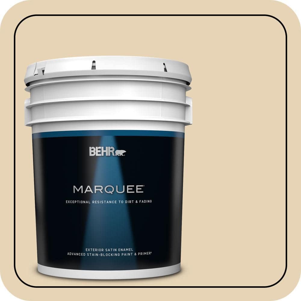 BEHR MARQUEE 5 gal. #PPU7-18 Sand Pearl Satin Enamel Exterior Paint & Primer