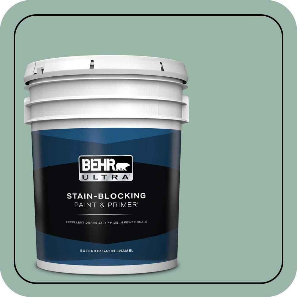 BEHR ULTRA 5 gal. #S420-3 Nile River Satin Enamel Exterior Paint & Primer