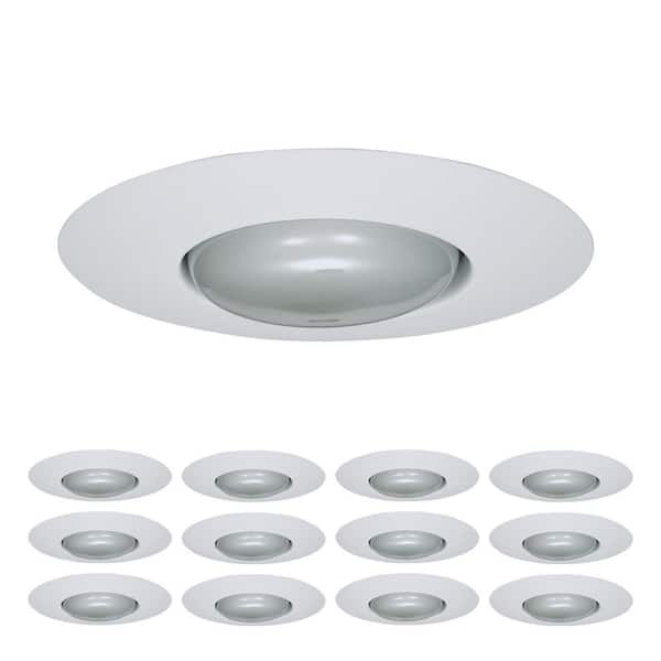 HALO 12-Pack 301 Series 6 in. White Recessed Ceiling Light Open Splay Trim