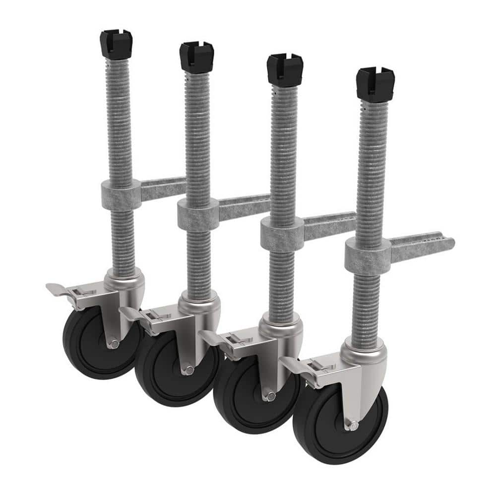 MetalTech Set of 4 Casters with Leveling Jacks for Baker Style Scaffolding Platform
