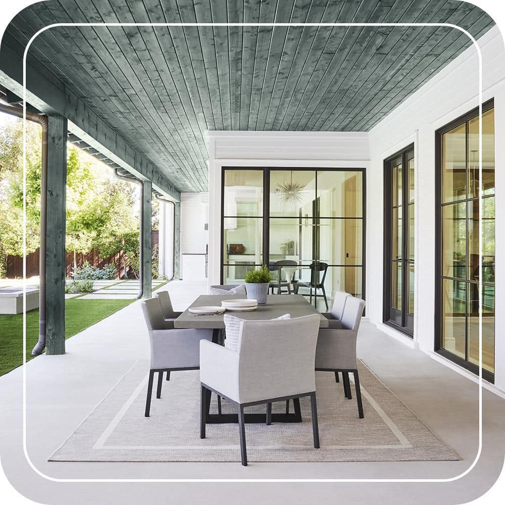 BEHR PREMIUM 1 gal. #ST-119 Colony Blue Semi-Transparent Waterproofing Exterior Wood Stain and Sealer (3)