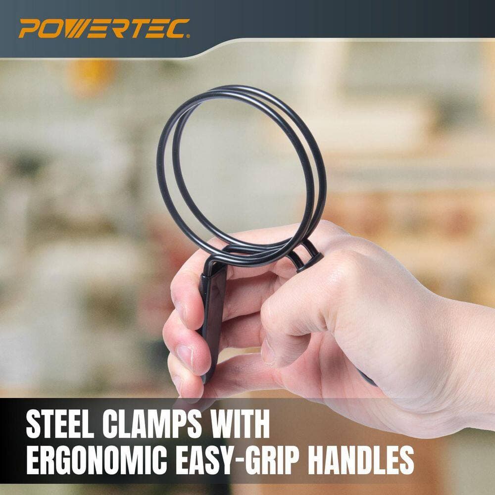 ‎POWERTEC 2-1/2 in. Double Loop Quick Release Hose Clamps for Dust Collector, Dust Collection Fittings and Dryer Vent Hose, 6-Pack (3)