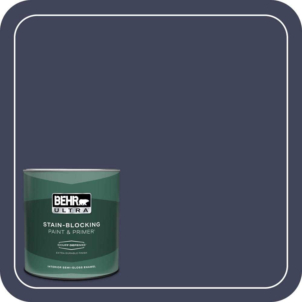 BEHR ULTRA 1 qt. #MQ5-9 Manhattan Blue Extra Durable Semi-Gloss Enamel Interior Paint & Primer