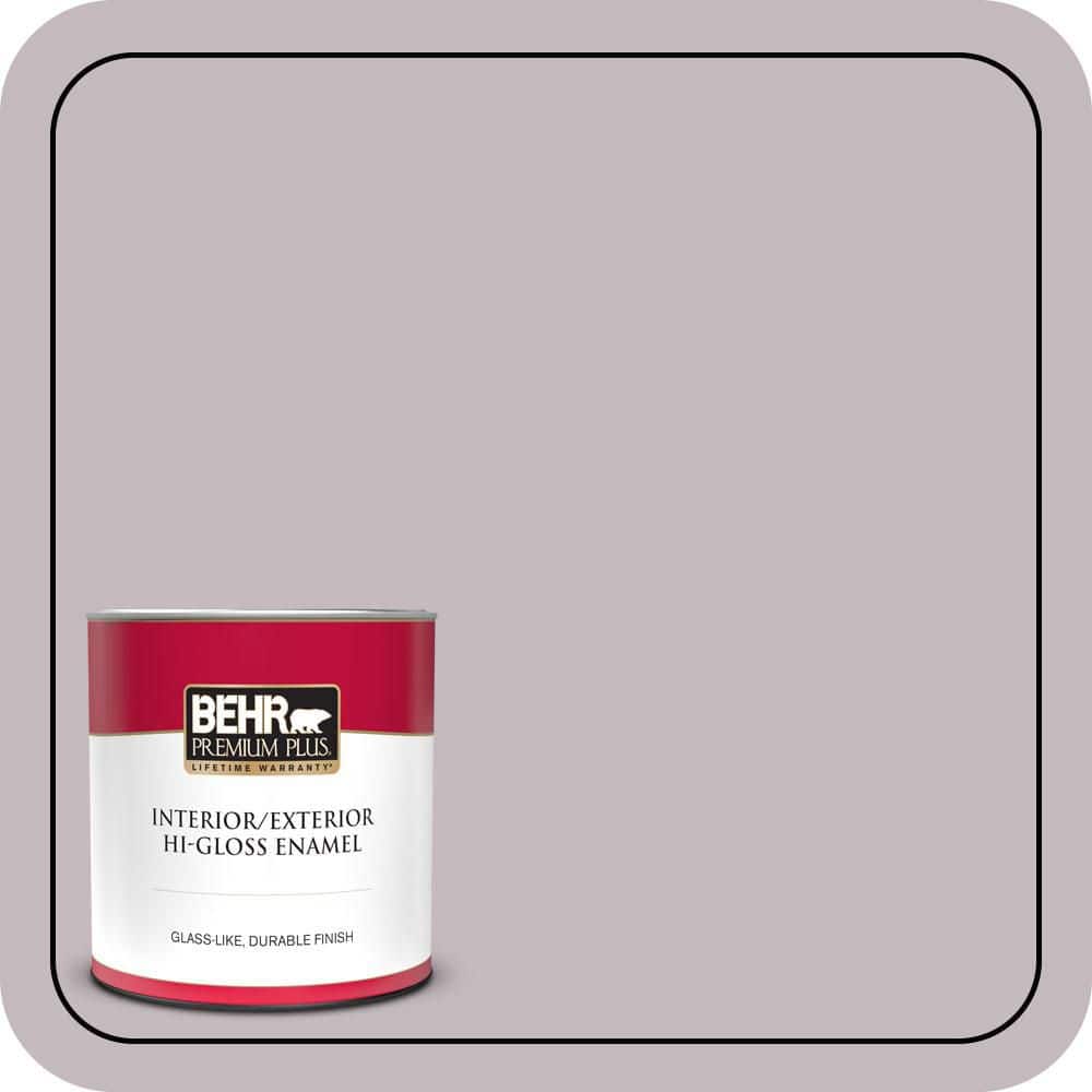 BEHR PREMIUM PLUS 1 qt. #N110-2 Mulberry Stain Hi-Gloss Enamel Interior/Exterior Paint & Primer (1)